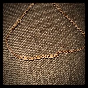 Gold chain anklet w/ CZ embellishments